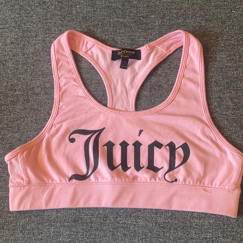 Brand new without tag pink juicy sports racer back bra